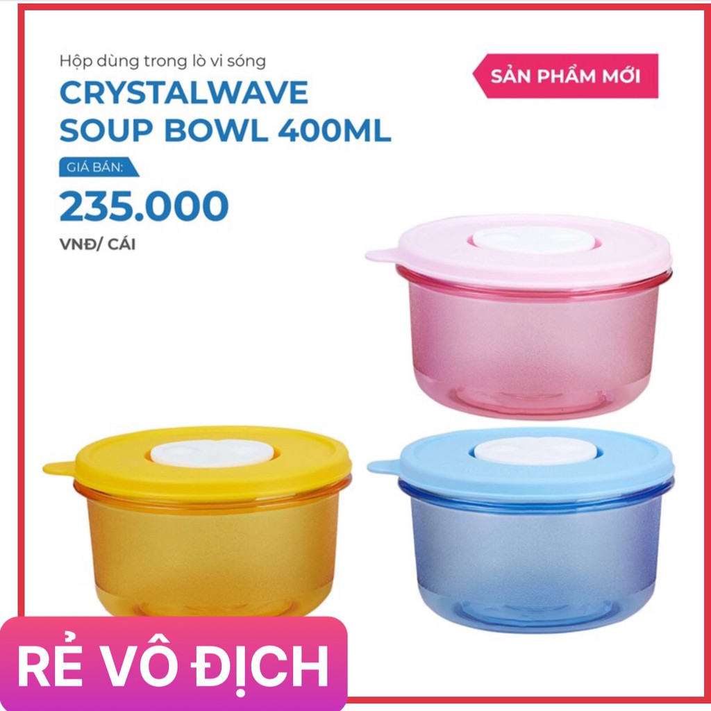 Tupperware <3 Hộp hâm lò vi sóng Crystalwave Soup Bowl 400ml