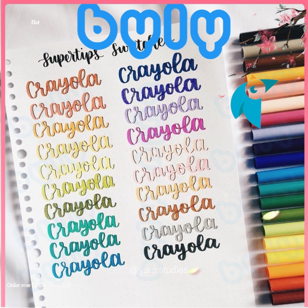 Bút lông màu Fiber Pen Colokit - Crayola Super Tips tô màu viết vẽ thư pháp ngòi brush nét thanh nét đậm