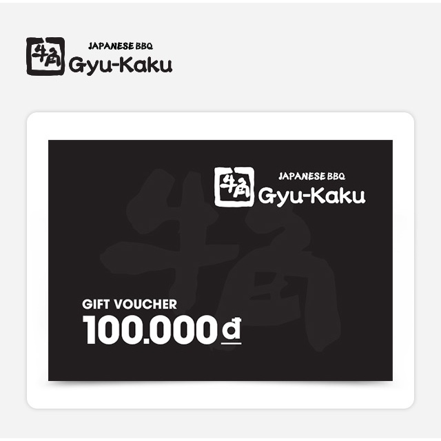 Hà Nội, HCM [Evoucher] Phiếu quà tặng Gyu-Kaku 100K