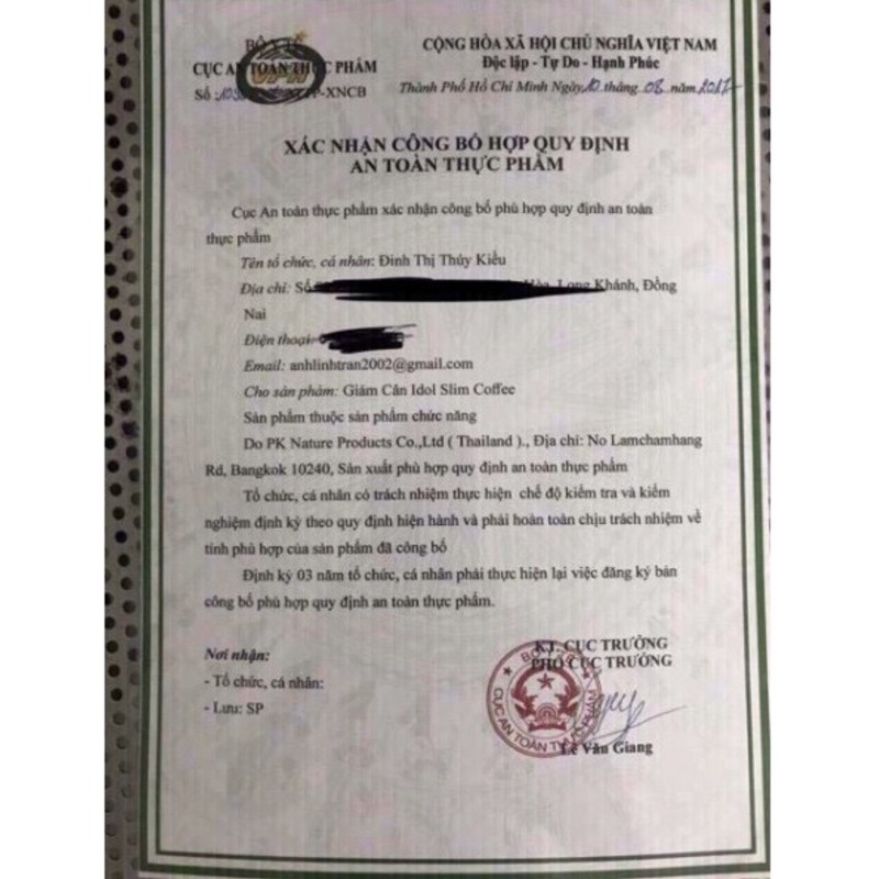 Cà phê idol slim Thái Lan