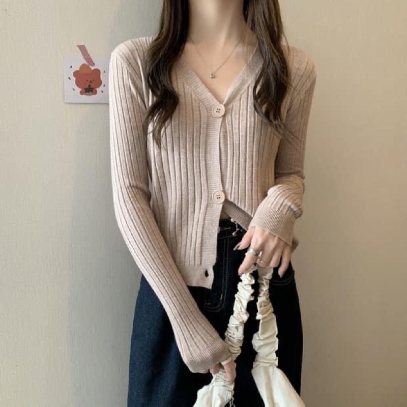 Áo khoác cardigan len quảng châu mỏng mịn (Ảnh thật/Video)