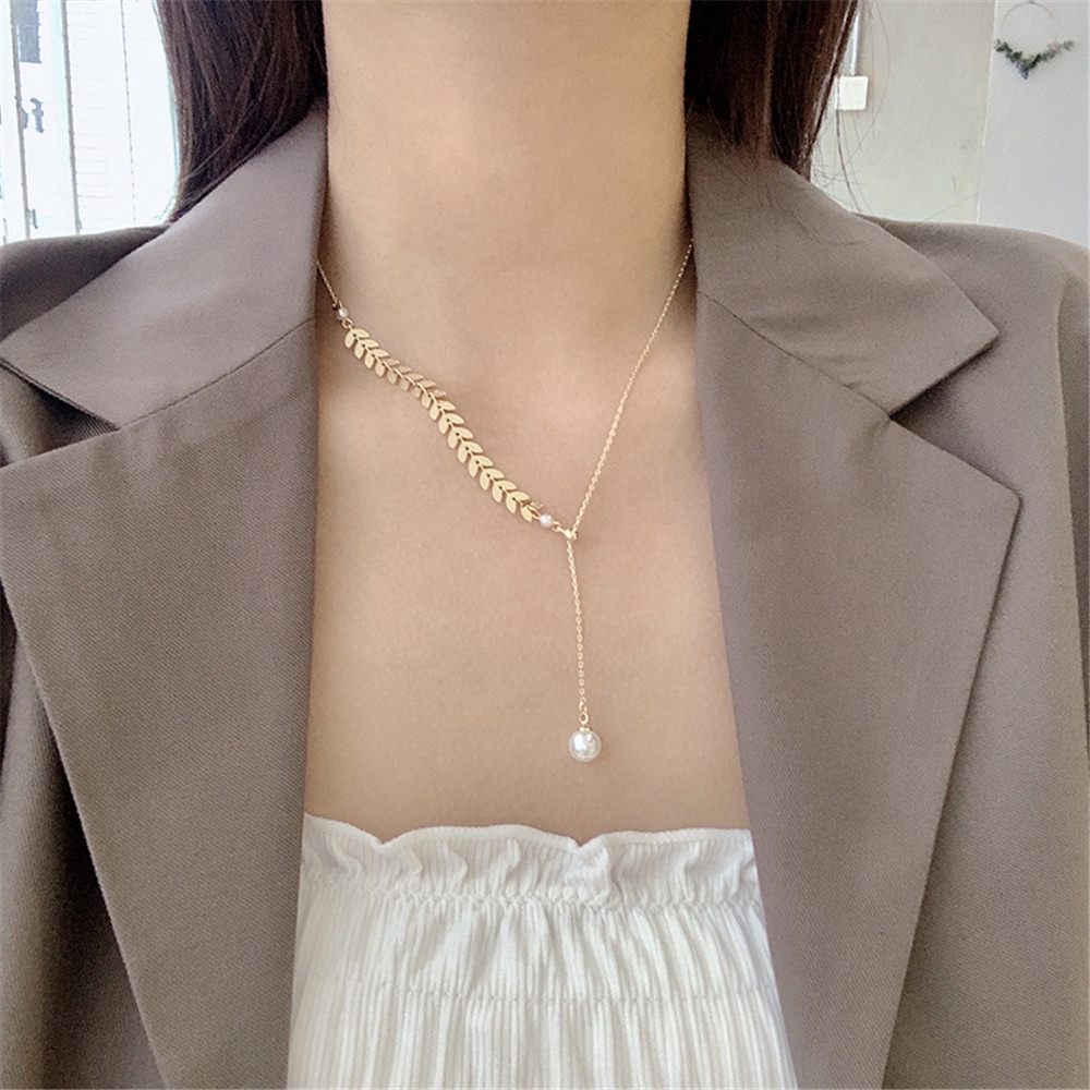 【COD】Dây chuyền xinh xắn cho nữ đính ngọc trai nhân tạo