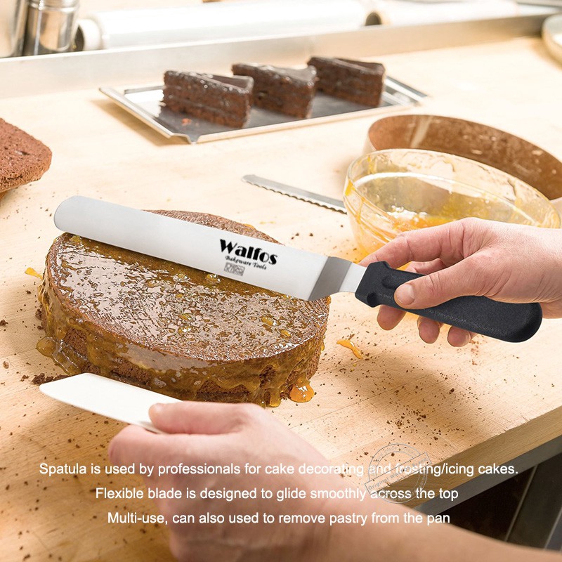 WALFOS Stainless Steel Butter Cake Cream Spatula Icing Spreader Fudge Pastry Cake Decoration