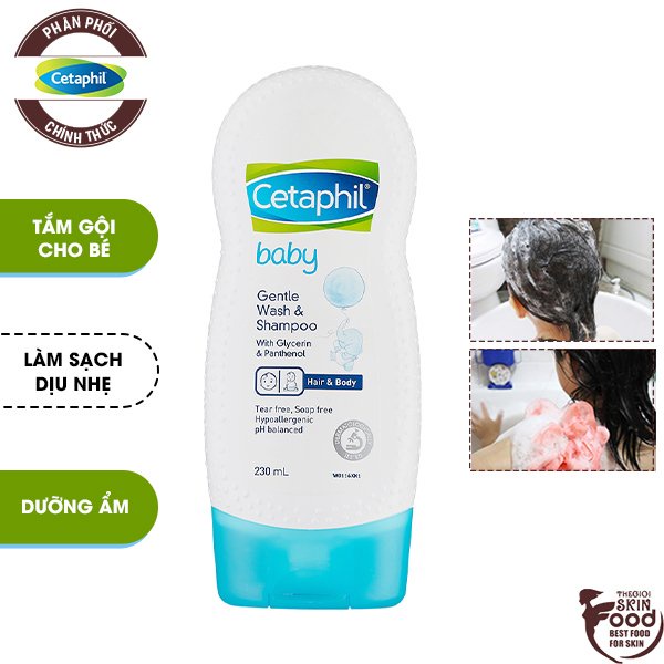 Sữa Tắm Gội 2 In 1 Cho Bé Cetaphil Baby Gentle Wash &amp; Shampoo 230ml