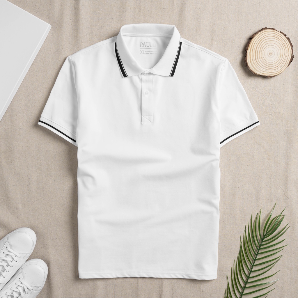 POLO PAULO BASIC VẢI CVC CAO CẤP SỌC CỔ