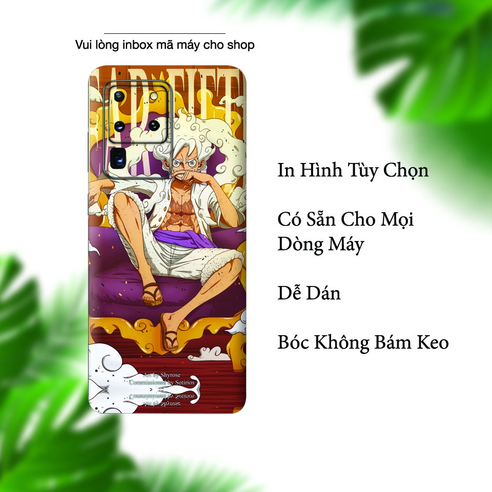 Miếng Dán Skin Điện Thoại In Luffy Gear 5 - One Piece Cho Ip 6/ 7/ 8/ X/ XS/ 11/ 11 Pro Max Và Các Dòng Máy Android