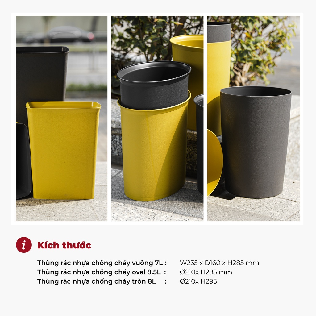 Thùng rác chống cháy nhiều dung tích dùng cho văn phòng hoặc nhà bếp - Cobi Home