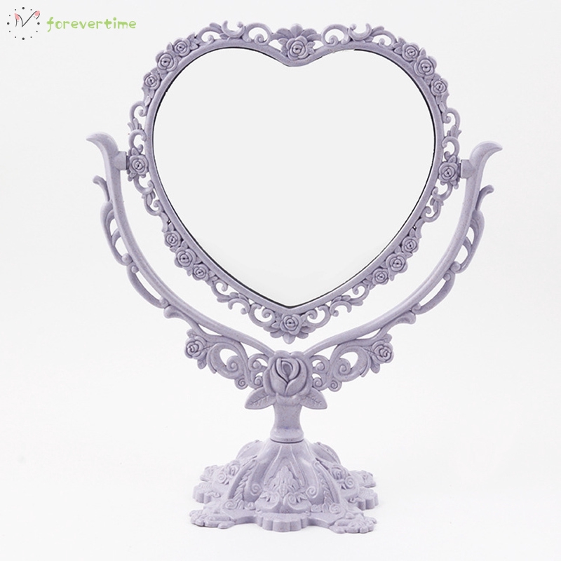 ✨trang điểm✨ Makeup Mirror Desktop Rotatable Gothic Mirror Butterfly Rose Decor Beauty Tool