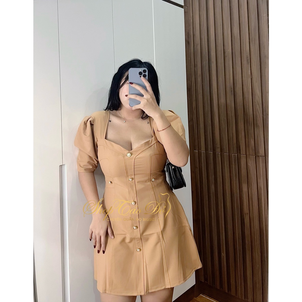 Đầm nút tay phồng sang chảnh siêu hot D35  🍎🍎🍎