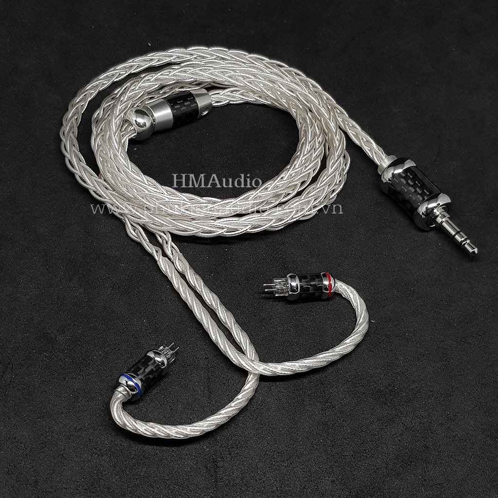 Dây tai nghe đồng 7NOCC Litz 24AWG 1.2mm tết 8 - Connector 2pin 0.78mm