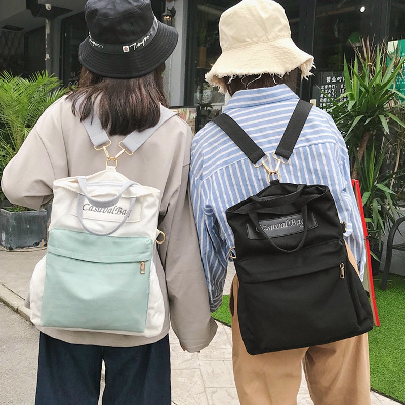 balo túi xách ulzzang order balo vải kiêm túi đeo đa năng dáng hàn quốc KÈM ẢNH THẬT