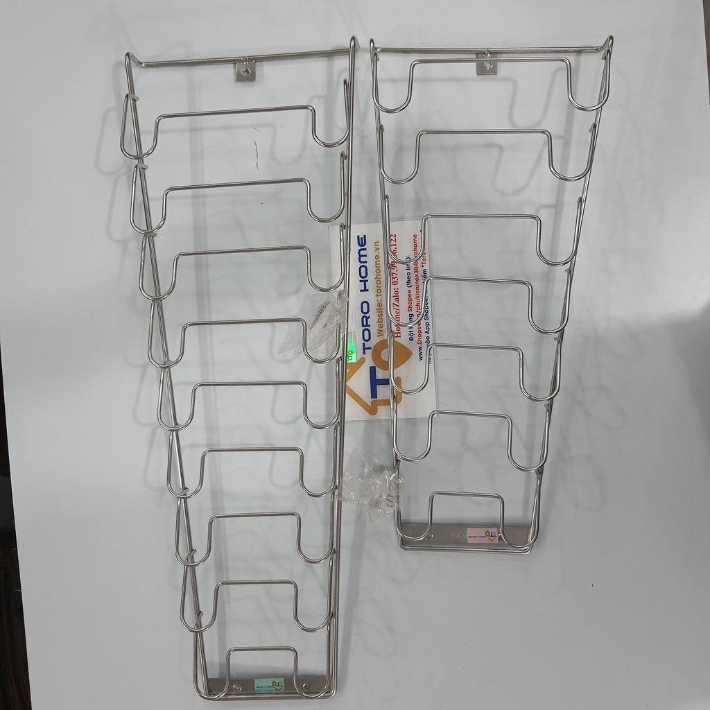 Kệ nắp vung xoong nồi inox 304 loại 7 nắp, 9 nắp Toro Home, giá treo nắp nồi, Cam kết chất liệu inox Chuẩn 304