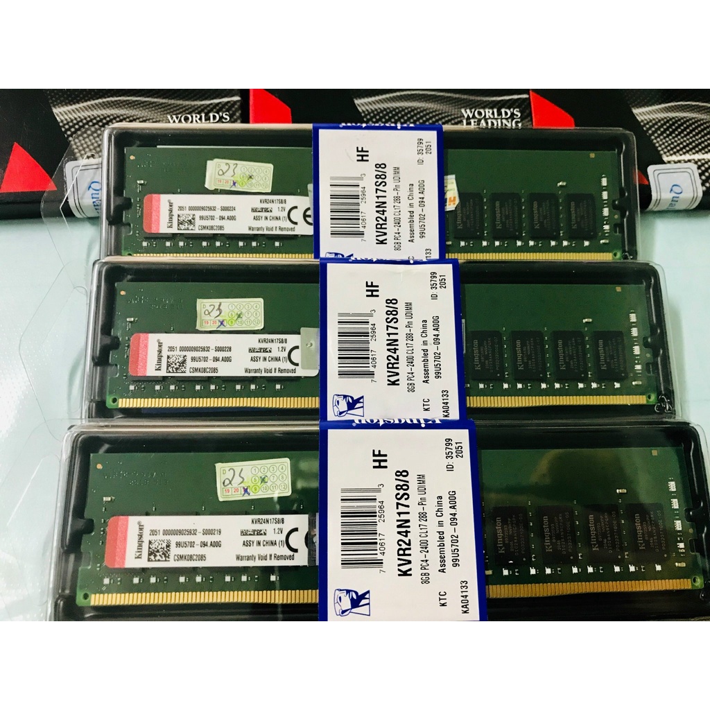 Ram Kingston 8GB DDR4 2400MHz- Hàng chính hãng Vĩnh Xuân- Bảo hành 36 tháng