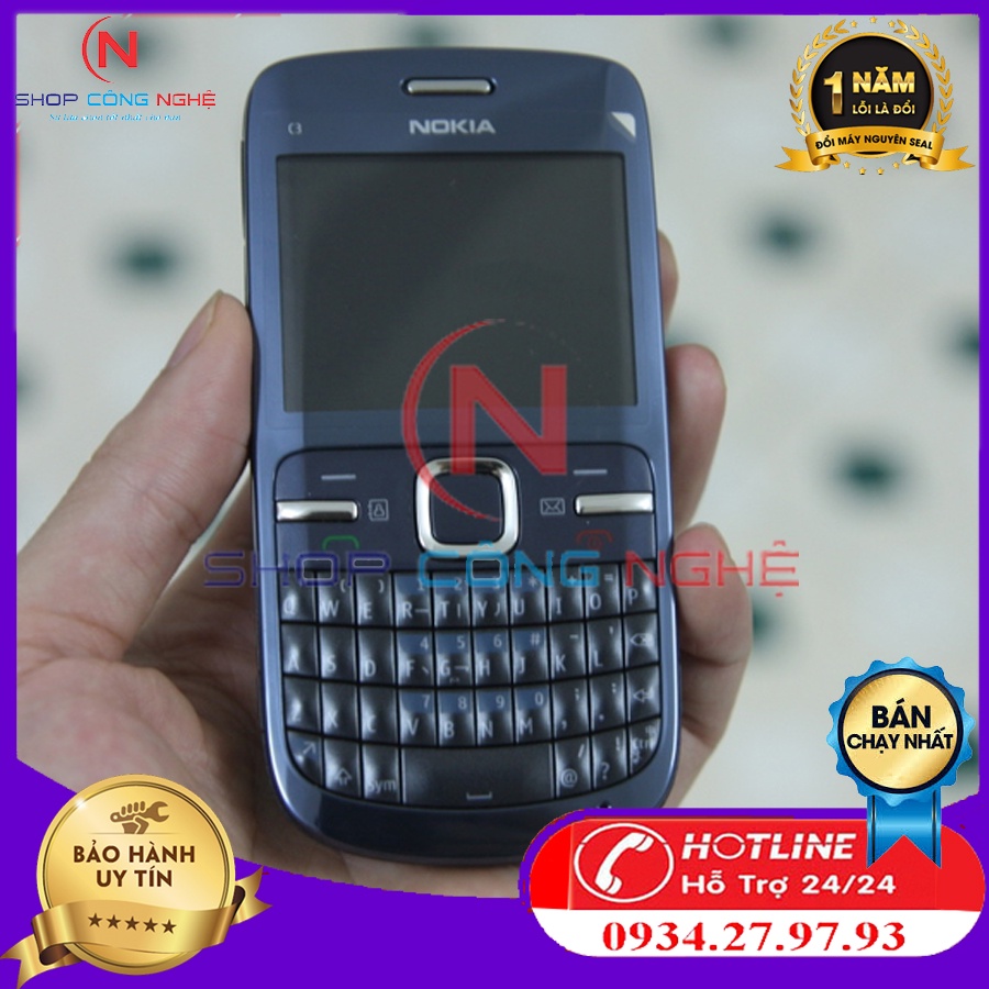 Điện thoại cổ Nokia C3-00 chính hãng MAIN ZIN PIN trâu thiết kế cực đẹp chắc chắn BẢO HÀNH 12 THA