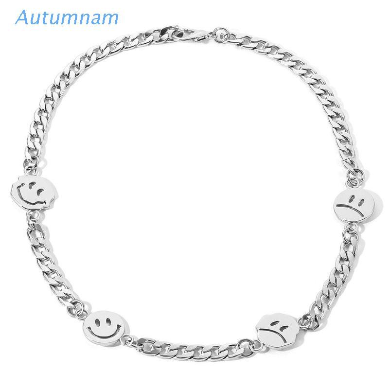 Dây chuyền Đính Mặt Dây Hình Mặt Cười Khóc Bằng Thép Titan Phong Cách Sành Điệu Thời Trang Cho Nam Và Nữ
