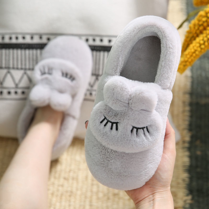 Dép bông đi trong nhà đế dày chống trượt thời trang cho nữ