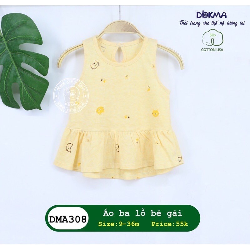 Áo ba lỗ BG Dokma chất liệu cotton siêu xinh cho bé gái siêu rẻ xả kho bán giá sỉ-HÀNG SALE