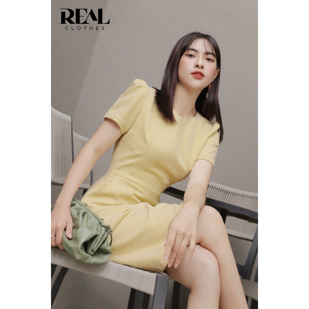 Đầm katie zigzag vàng_REAL