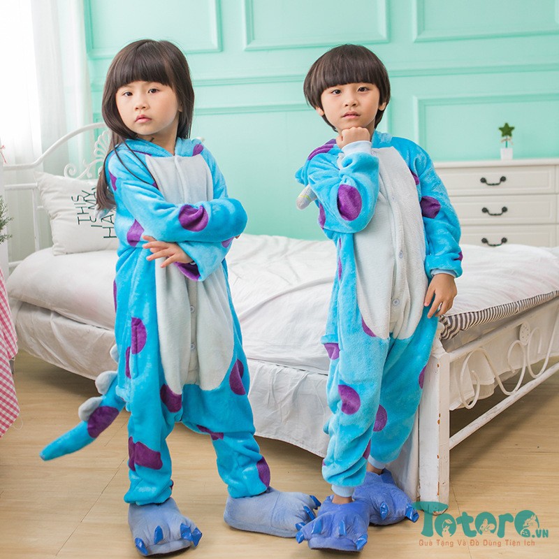 Bộ đồ liền thân hình thú trẻ em Pikachu - Báo Hồng Pink Panther - Stitch - Người nhện - Totoro - Sulley - Minion