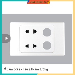 Ổ cắm đôi 2 chấu 2 lỗ âm tường.Chính hãng sino