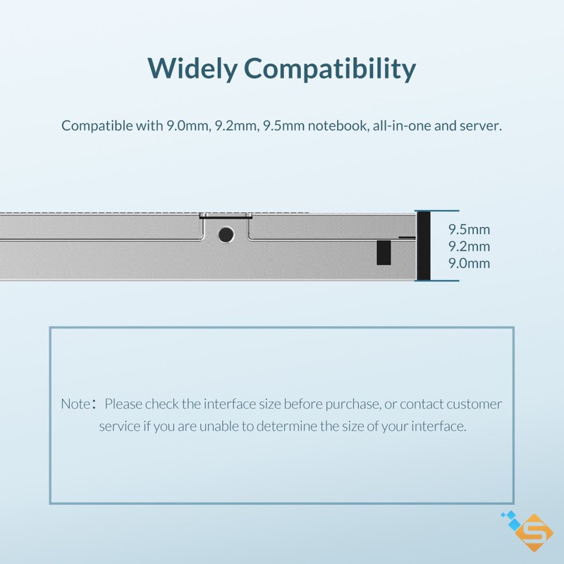 Khay Cắm Ổ Cứng 2.5&quot; SATA 3 ORICO Laptop Caddy Bay Dày 9.5mm 12.7mm L95SS L127SS M95SS- Bảo Hành 1 Năm