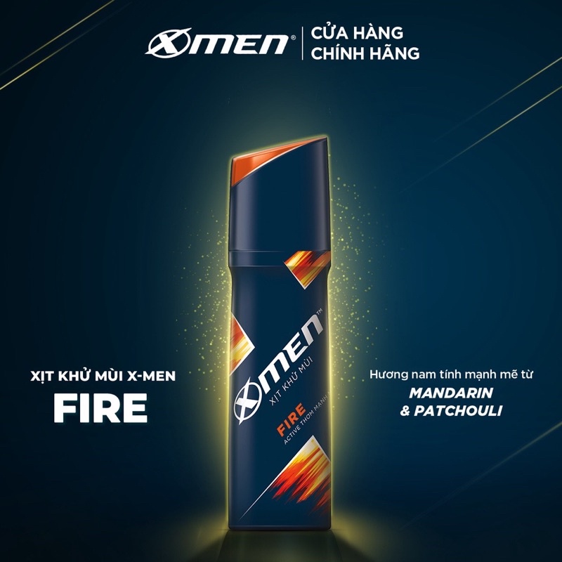 Xịt khử mùi X-men Fire/Wood 150ml phiên bản mới