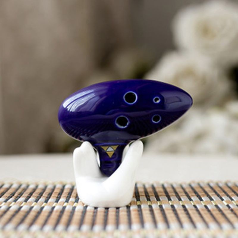 Giá Đỡ 6 / 12 Lỗ Cầm Tay Bằng Gốm Màu Trắng Cho Nhạc Cụ Ocarina