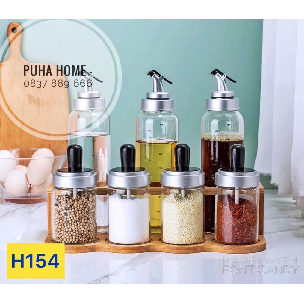 Bộ chai đựng gia vị nắp kín ☘𝐅𝐑𝐄𝐄 𝐒𝐇𝐈𝐏☘ Chai, lọ đựng gia vị nhiều kích cỡ nắp kín có kệ đỡ tiện lợi