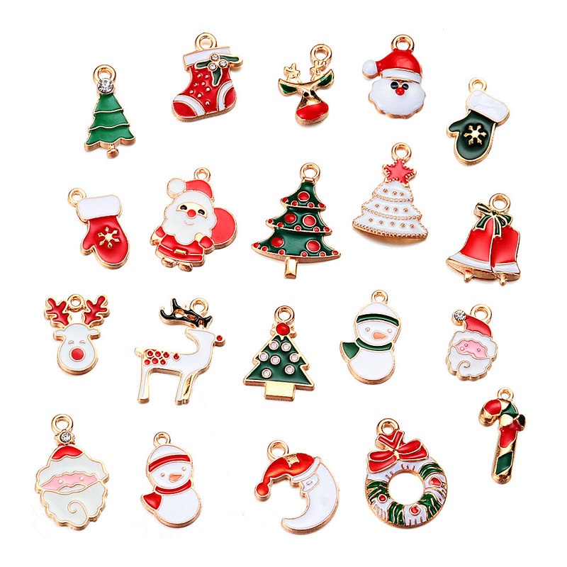 Set 19 Mặt Vòng cổ Trang Trí Cây Thông Noel DIY