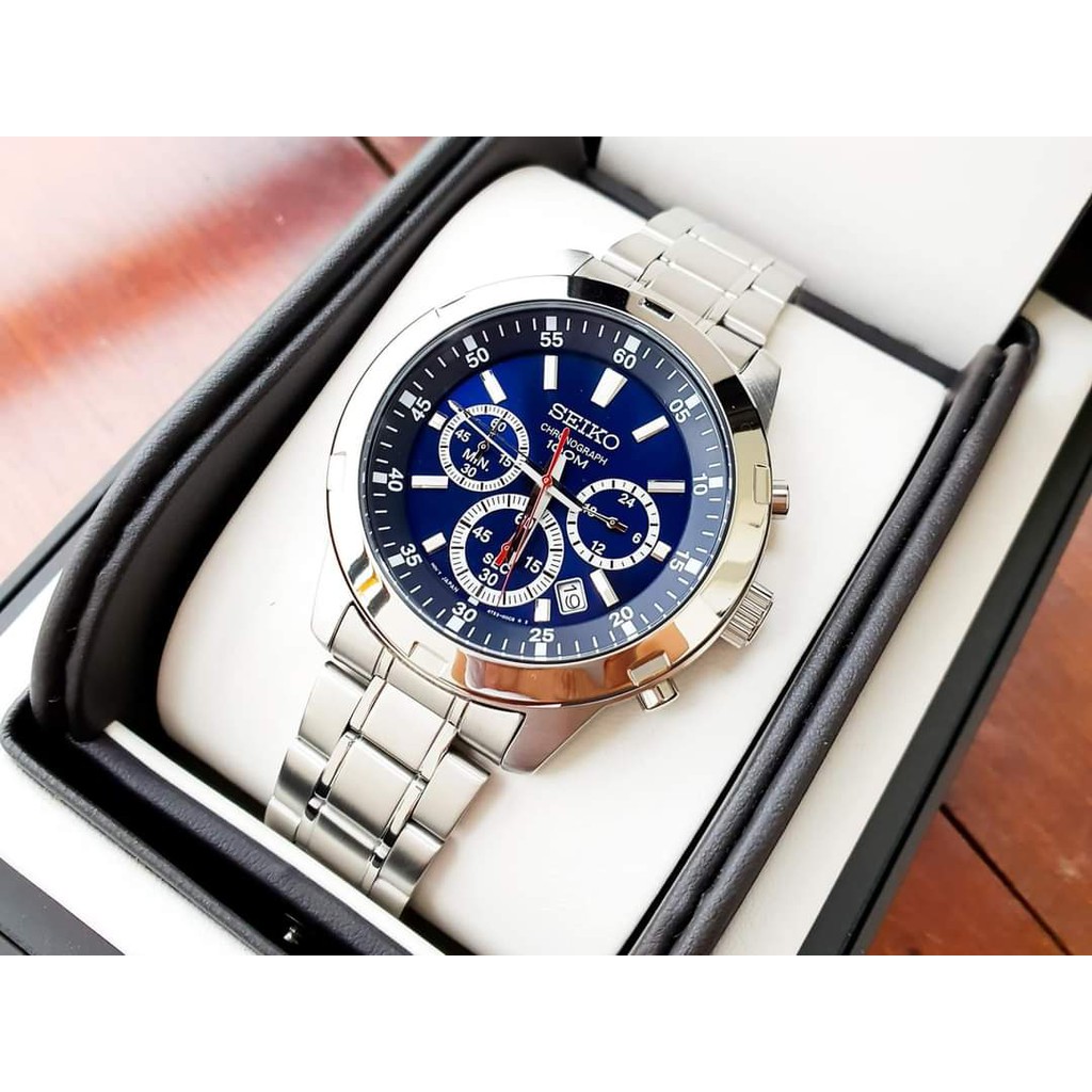 Đồng hồ nam Seiko Chronograph SKS603P1 dây thép, mặt kính Hardlex Crystal (Kính Cứng