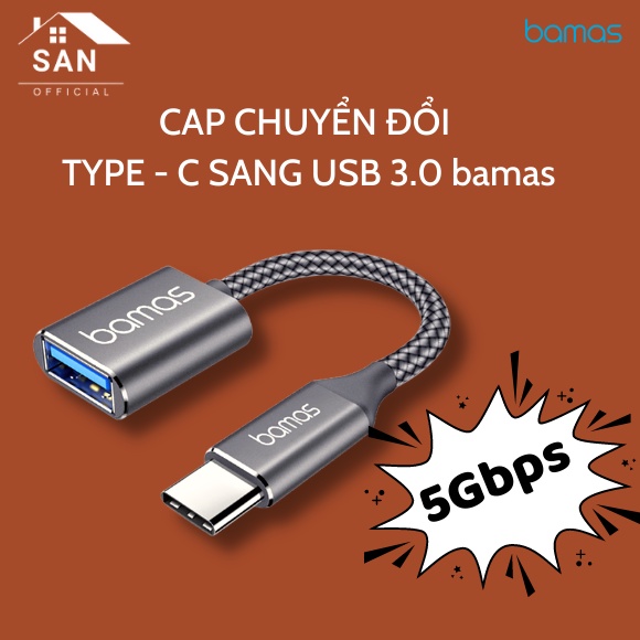 Cáp chuyển đổi OTG Type - C sang cổng USB 3.0 đa năng - cáp JSAUX thông minh cho các dòng điện thoại SamSung, oppo,...