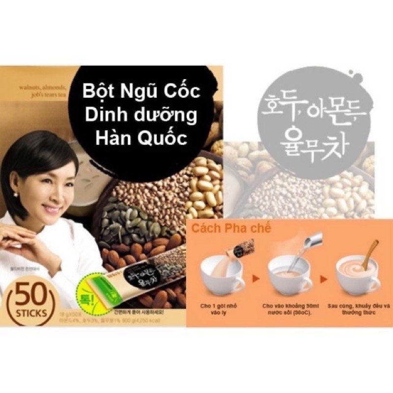 Hộp ngũ Cốc Dinh dưỡng Damtuh Hàn 50 gói Date 2023