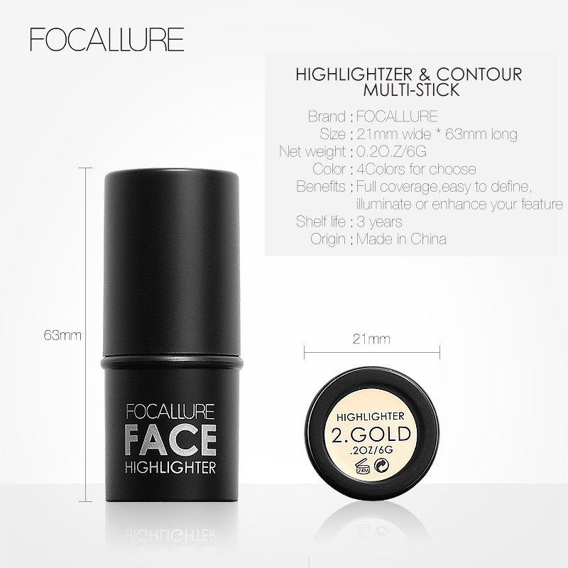 Thỏi Kem Bắt Sáng Và Tạo Khối FOCALLURE Chống Thấm Nước Và Lâu Trôi Cao Cấp