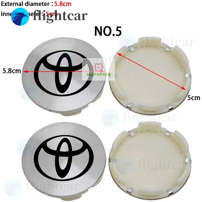 Set 4 Nắp Đậy Trục Bánh Xe 57mm 58mm 62mm 63mm Cho Toyota Avanza Innova Revo Estimate Corolla Camry Yaris Altis Vios