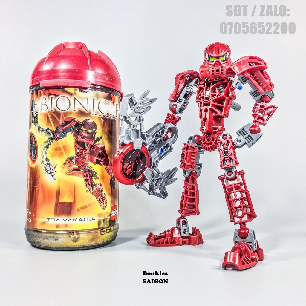 Đồ Chơi Mô Hình Vintage lắp ráp LEGO Bionicle: Chiến Binh Lửa Toa Metru Vakama 8601 Chính Hãng Đan Mạch (2004)