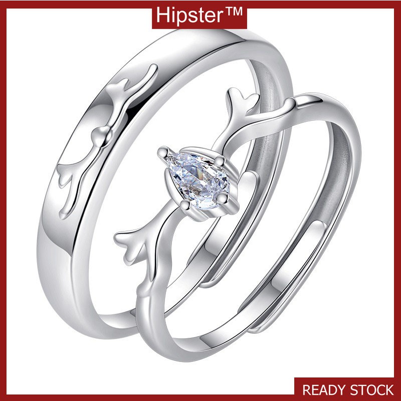 Nhẫn Đôi Mạ Bạc Phong Cách Âu Mỹ Cá Tính