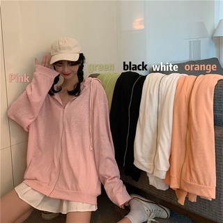 Áo hoodie rộng thường phong cách hàn quốc vải mỏng thoải mái và mềm mại Áo Khoác
