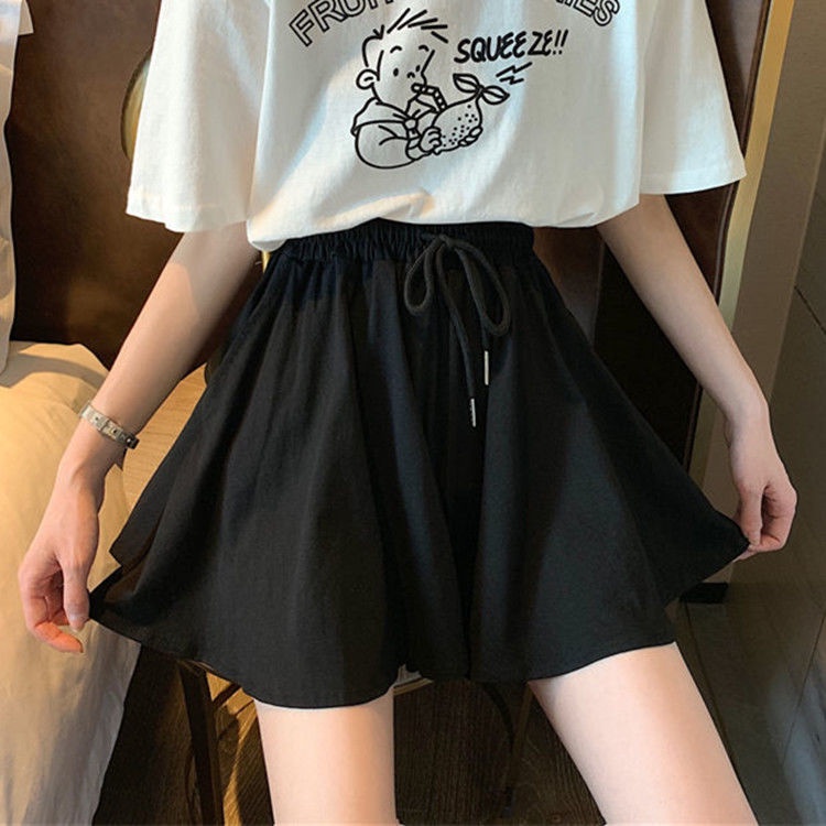 Váy Quần Ngắn Lưng Cao Co Dãn Form Rộng Kiểu Dáng Thường Nhật Plus Size S-3XL