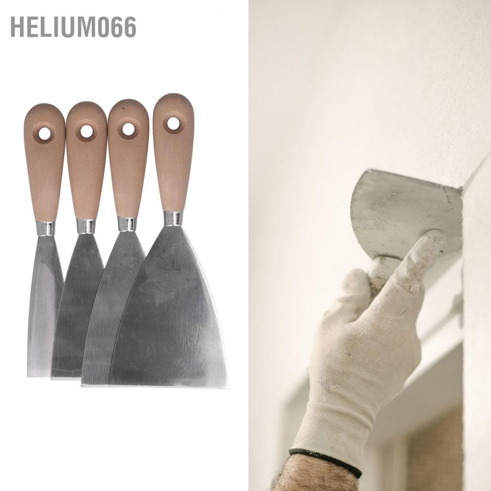 Helium066 4 cái Dụng cụ nạo dao bằng thép không gỉ Spackle Knife kim loại cạo để thạc