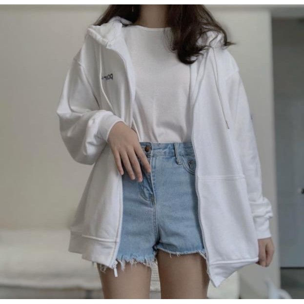 áo khoác hoodie POW UNISEX trắngggg [HÀNG BAO ĐẸP] | BigBuy360 - bigbuy360.vn