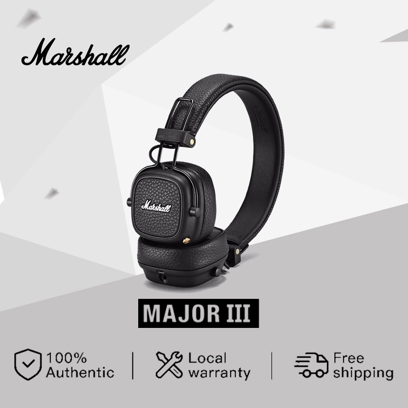 Tai Nghe Chụp Tai Marshall Major 3 III Kết Nối Bluetooth Không Dây Có Micro Âm Thanh Siêu Trầm Và Phụ Kiện