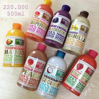 Sữa tắm trái cây ORGANIC SHOP ngon ngọt, toàn là bưởi, dâu rừng, vani, xoài, đào, dừa, dâu tây