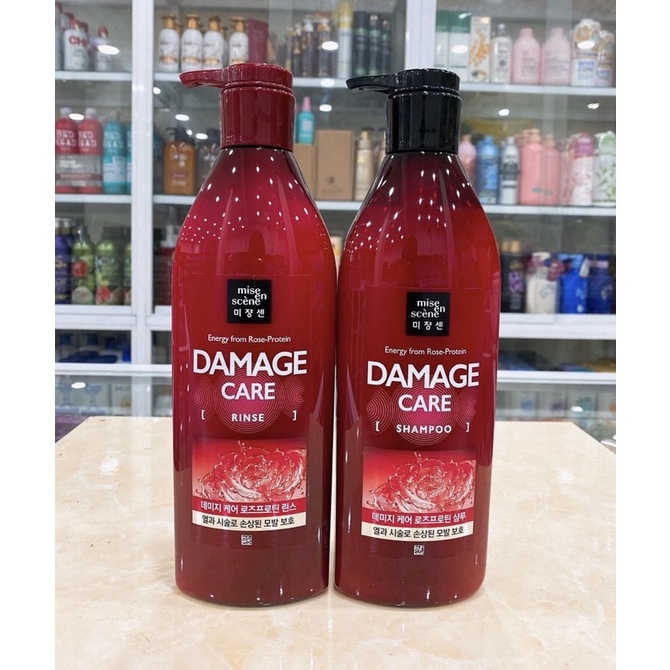 (680ml) DẦU GỘI - DẦU XẢ MISE EN SCENE Care Damge -MÀU ĐỎ DÀNH CHO TÓC YẾU VÀ BỊ HƯ TỔN