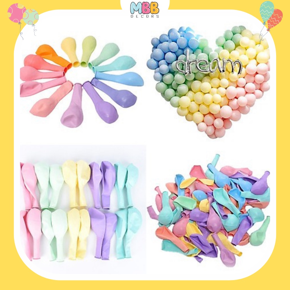 [TPHCM] Set 10 Bóng Bay Trang Trí Sinh Nhật Màu Pastel Size 10 Inch, Bóng Trang Trí Đám Cưới, Trung Thu Trăng Rằm