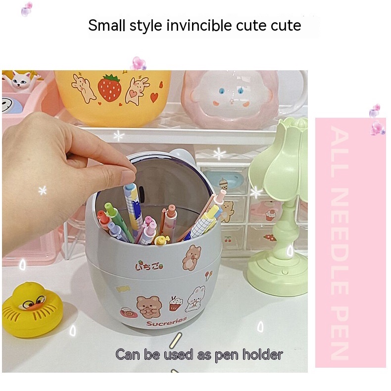 Thùng Rác Mini Có Nắp Sáng Tạo Dễ Thương Cho Phòng Ngủ Giá Đỡ