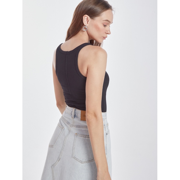 COCO SIN - Tanktop Thun Gân Đen