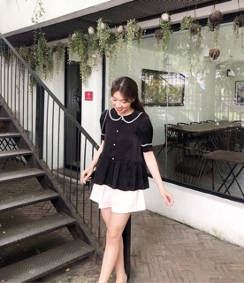 Áo peplum cổ sen ( giá sale)