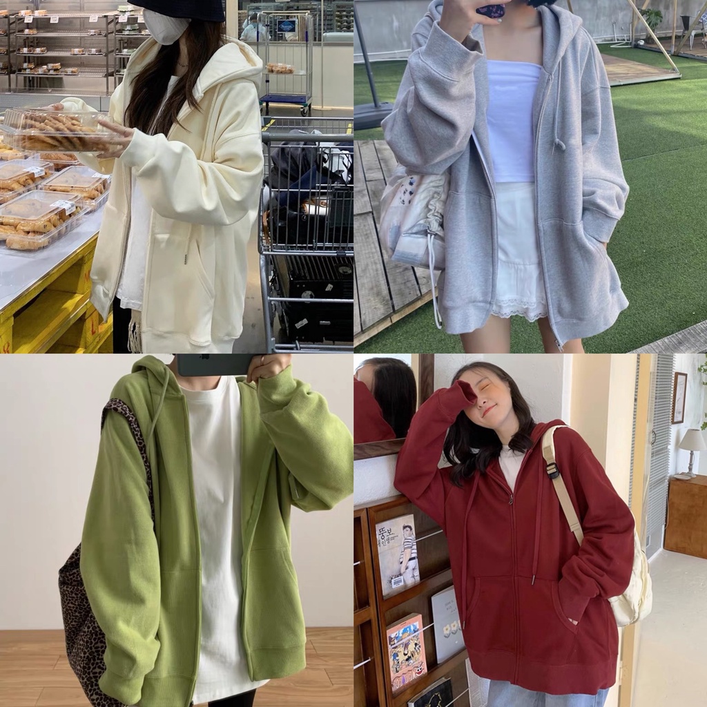 Áo khoác nỉ hoodie nam nữ oversize nhiều màu thêu chữ Ulzzang Unisex khoác ngoài 2 lớp dày form rộng Kozoda AK6