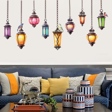 Giấy Dán Tường Decal - Miếng Dán Tường Trang trí nội thất hình đèn chiếu sáng