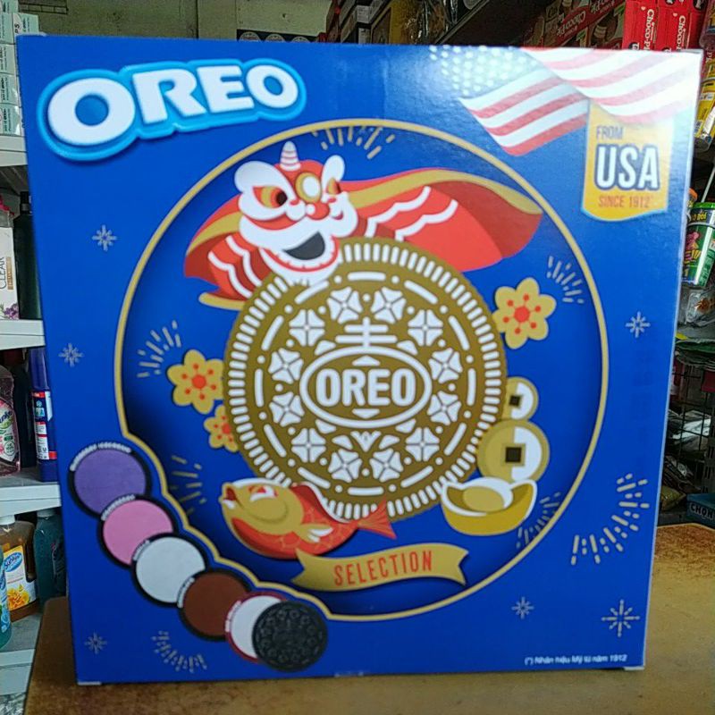 Bánh quy oreo thập cẩm hộp sắt 342 gam có kèm túi xách